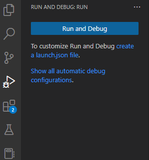 VSCode run and debug