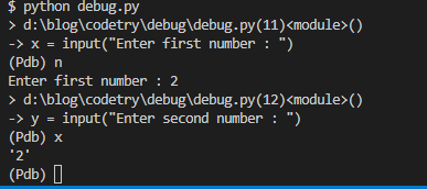 python debug